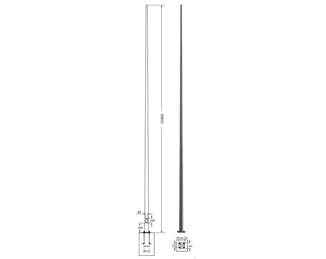12 METRE KONİK DİREK