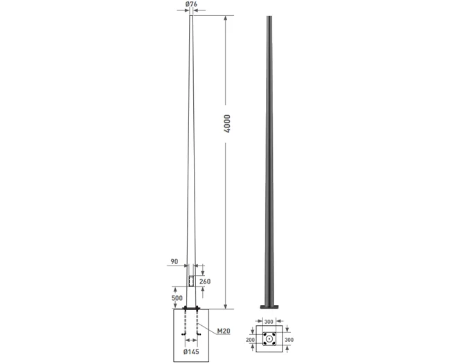 4 METRE KONİK DİREK