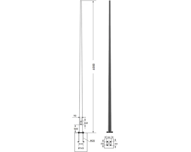 6 METRE KONİK DİREK